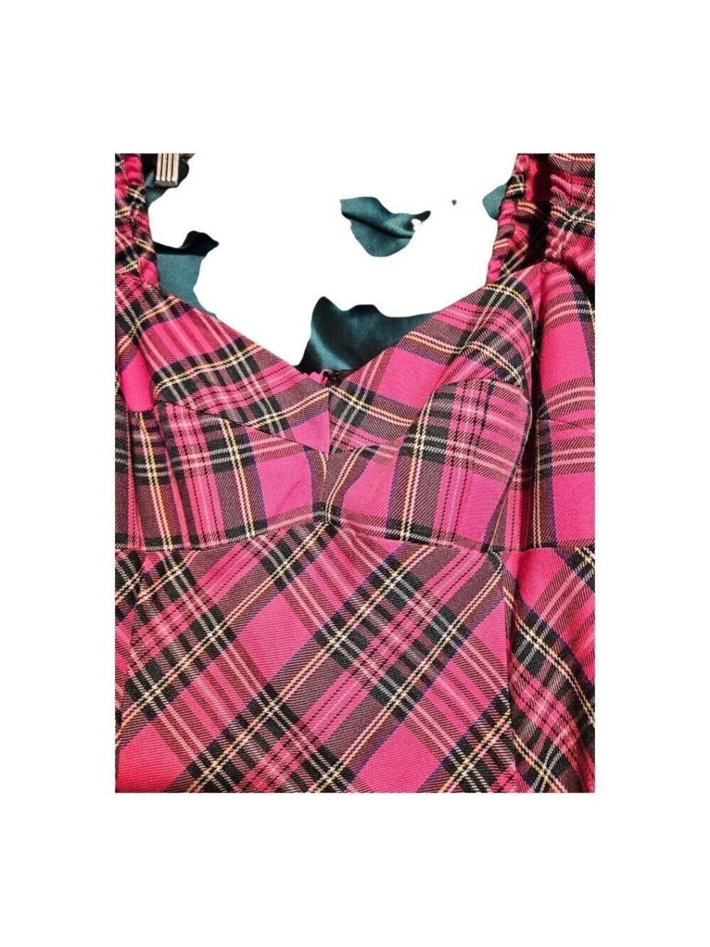 AMANDA UPRICHARD Pink Plaid Mini Dress M - Picture 6 of 7